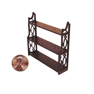 1:24 Scale Dollhouse miniature Chippendale wall shelf