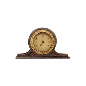 1:12 Miniature 1800s Walnut Matel clock