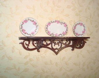 1:12 Scale Dollhouse miniature fretwork wall shelf