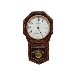 1:12 Miniature 1800s walnut regulator wall clock