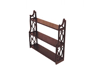 1:12 Scale Dollhouse miniature Chippendale wall shelf