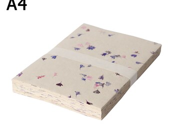 Handmade Lokta Printer Paper - 20 sheets - Cornflower Petals