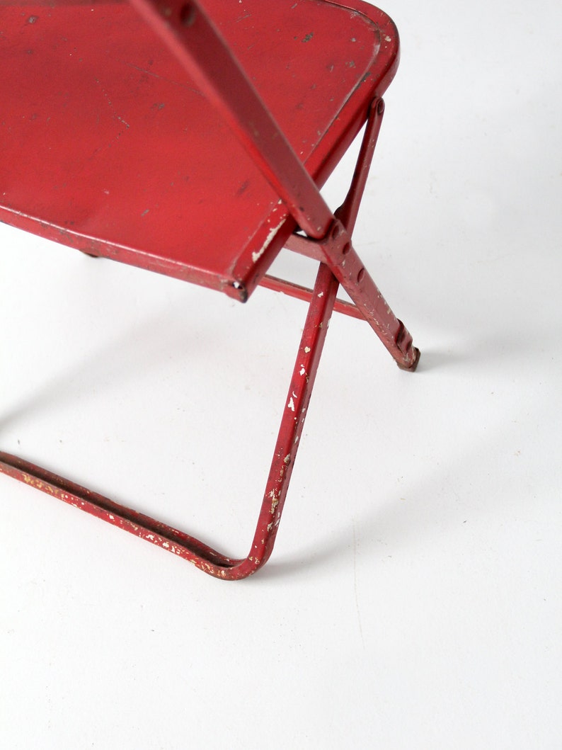 vintage children's chair, red folding chair image 4