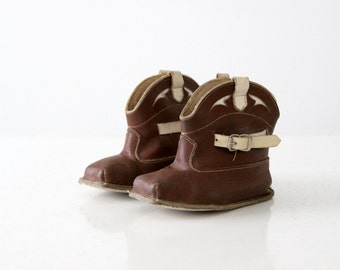 vintage baby cowboy boots, 1950s baby shoes