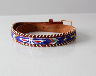 Al Beres Vintage Beaded Western Belt With German Silver  display picture 1