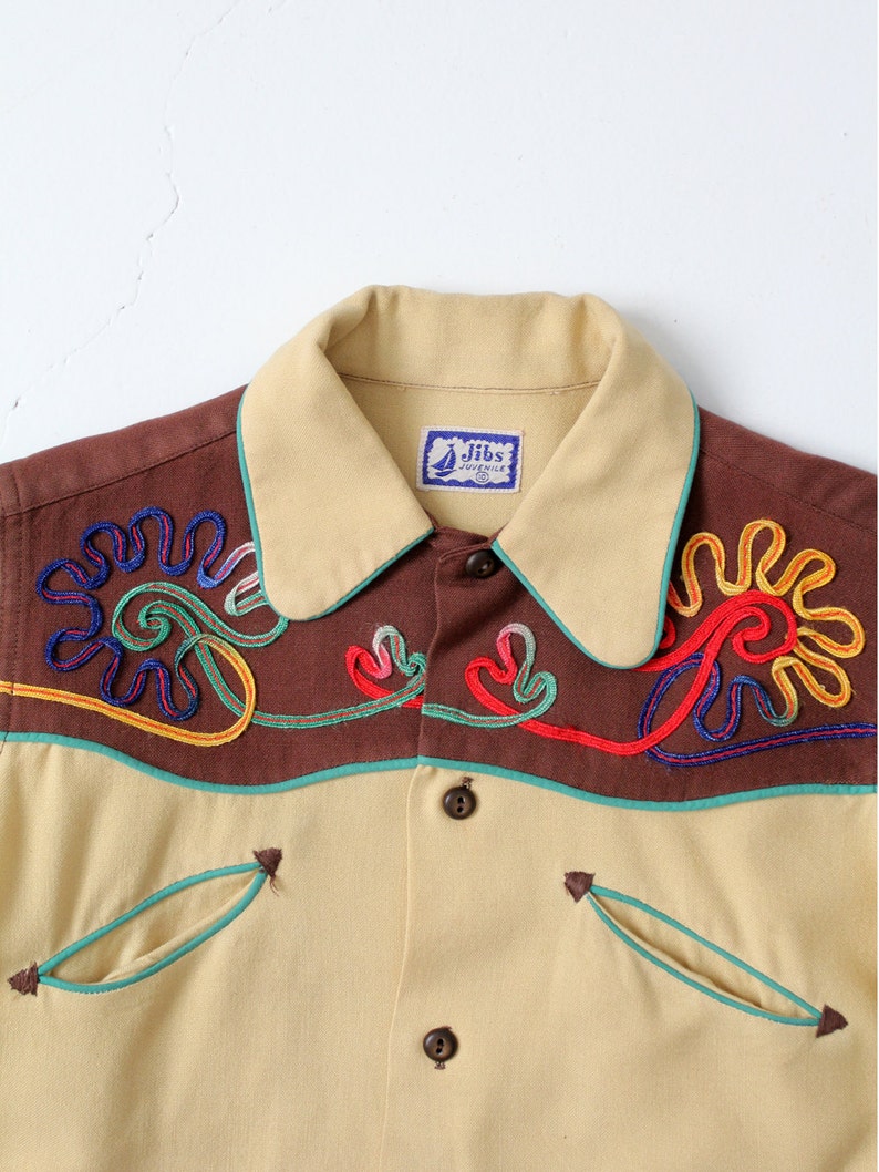 vintage kid's western shirt, 1950s cowboy shirt image 2