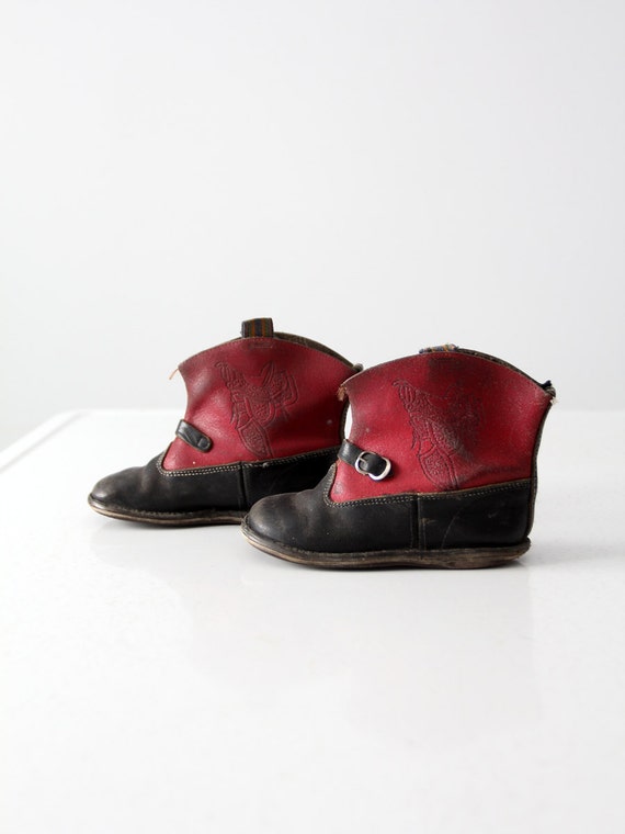 vintage 50s children's western boots, kid's cowbo… - image 2