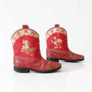 vintage 50s children's cowboy boots image 1