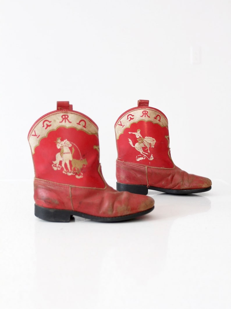 vintage 50s children's cowboy boots image 1