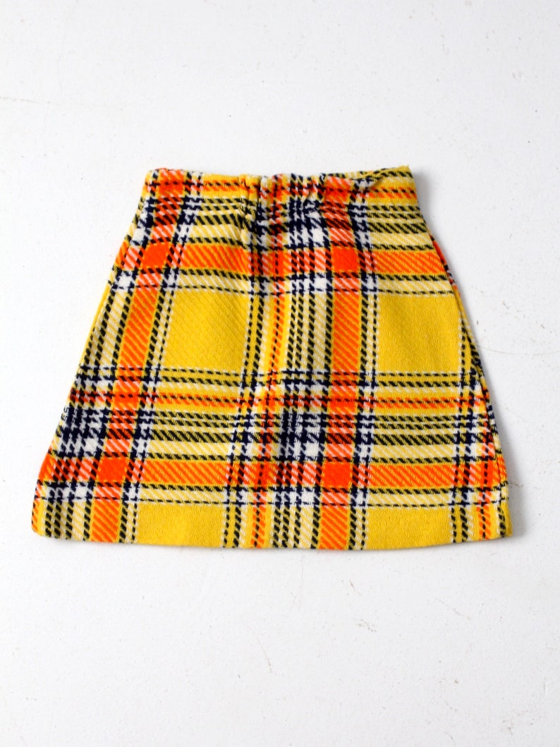 vintage 60s girl's mod plaid skirt, NOS with tags image 4