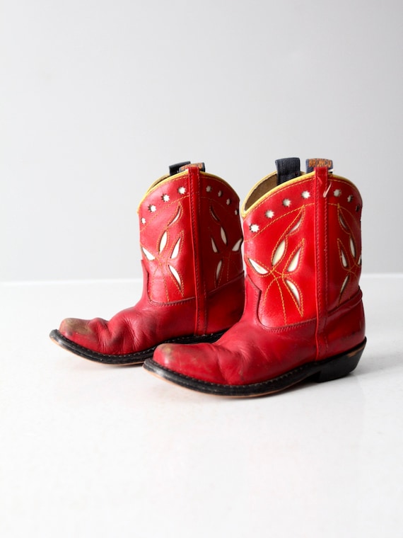 vintage 40s Bronco kids cowboy boots