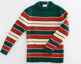 vintage kids sweater, 60's new old stock stripe sweater