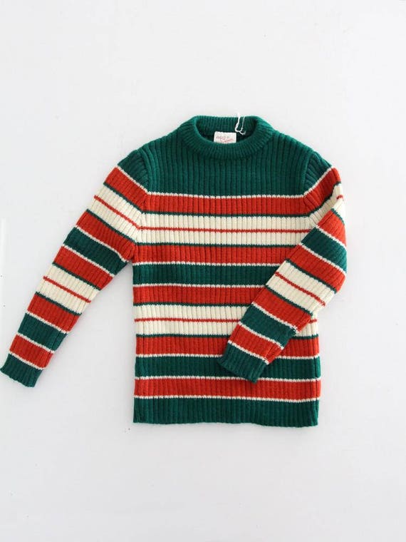 vintage kids sweater, 60's new old stock stripe sw