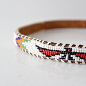 vintage kids western belt, 1950s beaded leather belt image 4