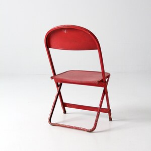 vintage children's chair, red folding chair image 3