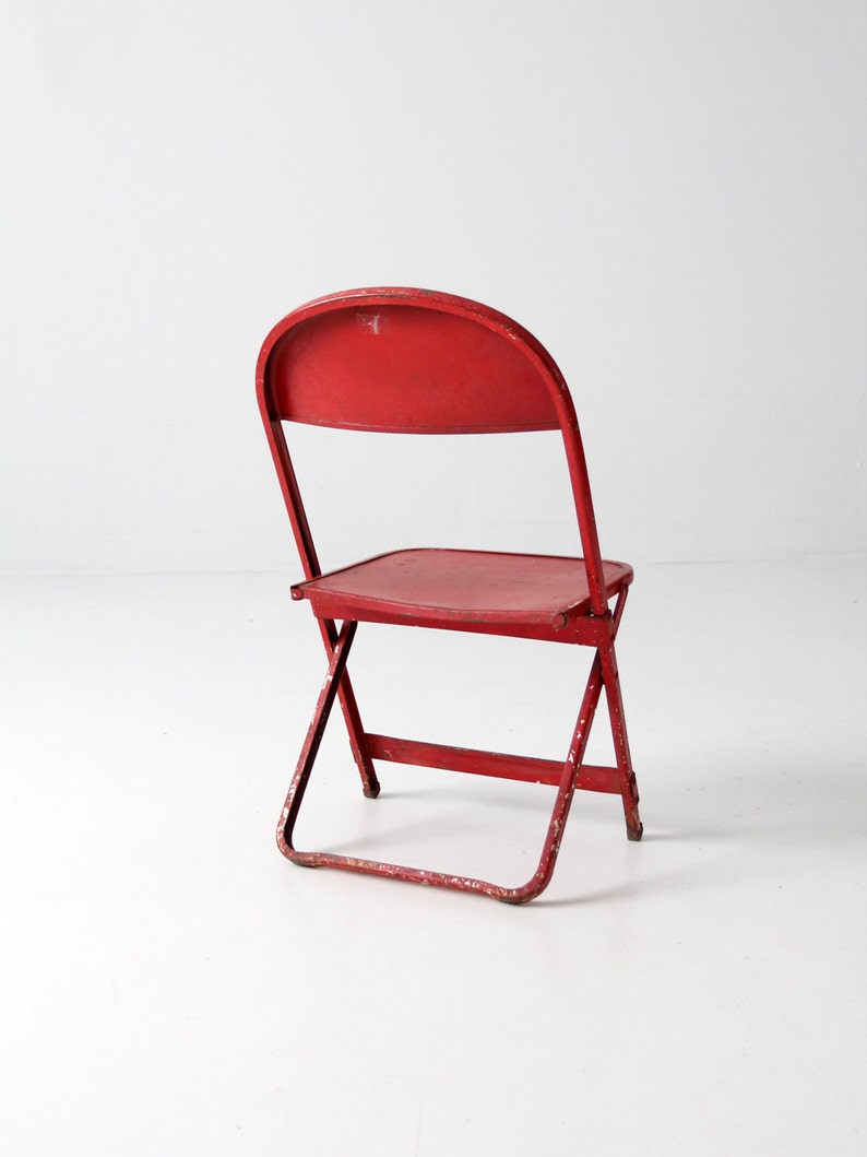 vintage children's chair, red folding chair image 3