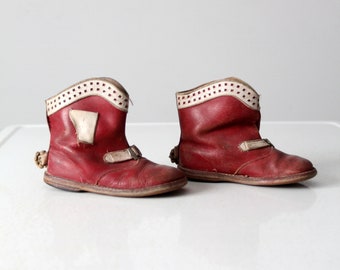 vintage 50er Jahre Kinder-Cowboystiefel, Kleinkindstiefel