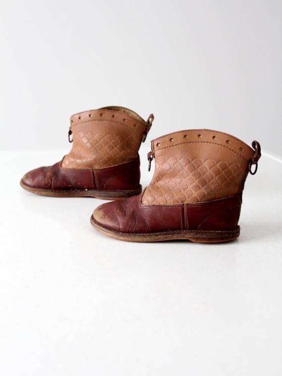 vintage 50s children's western boots, kid's cowbo… - image 7