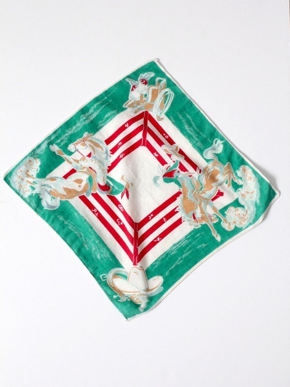 vintage children's western hankie, vintage kids s… - image 3