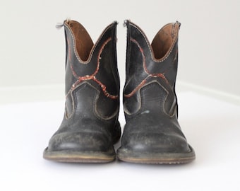 vintage children's cowboy boots, kid's 40's western boots