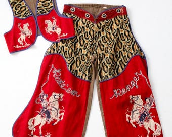 vintage kid's vest and chaps, children's outfit