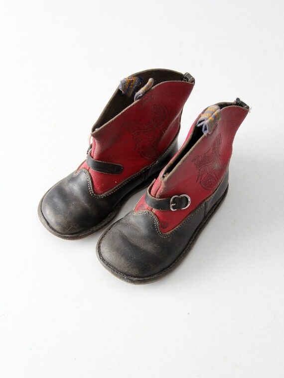 vintage 50s children's western boots, kid's cowbo… - image 4