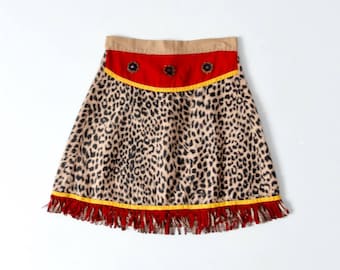 vintage children's skirt, girls animal print skirt