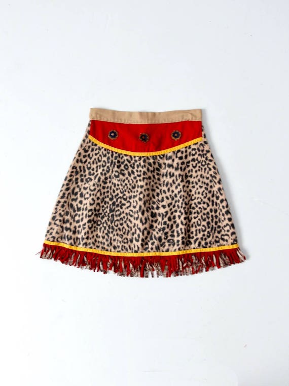 vintage children's skirt, girls animal print skirt