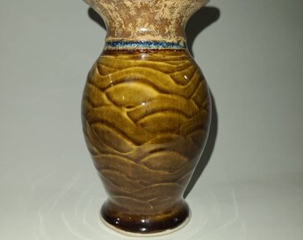 Beautiful Small Vase in our Honey Amber Glaze