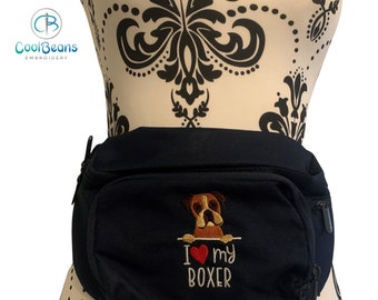 Dog Walking - I Love my Boxer - Belt Bag / 4 Zip Bumbag