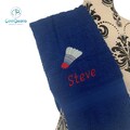 BADMINTON Towel -  Personalised -  Face Cloth / Hand Towel / Bath Towel - SHUTTLECOCK