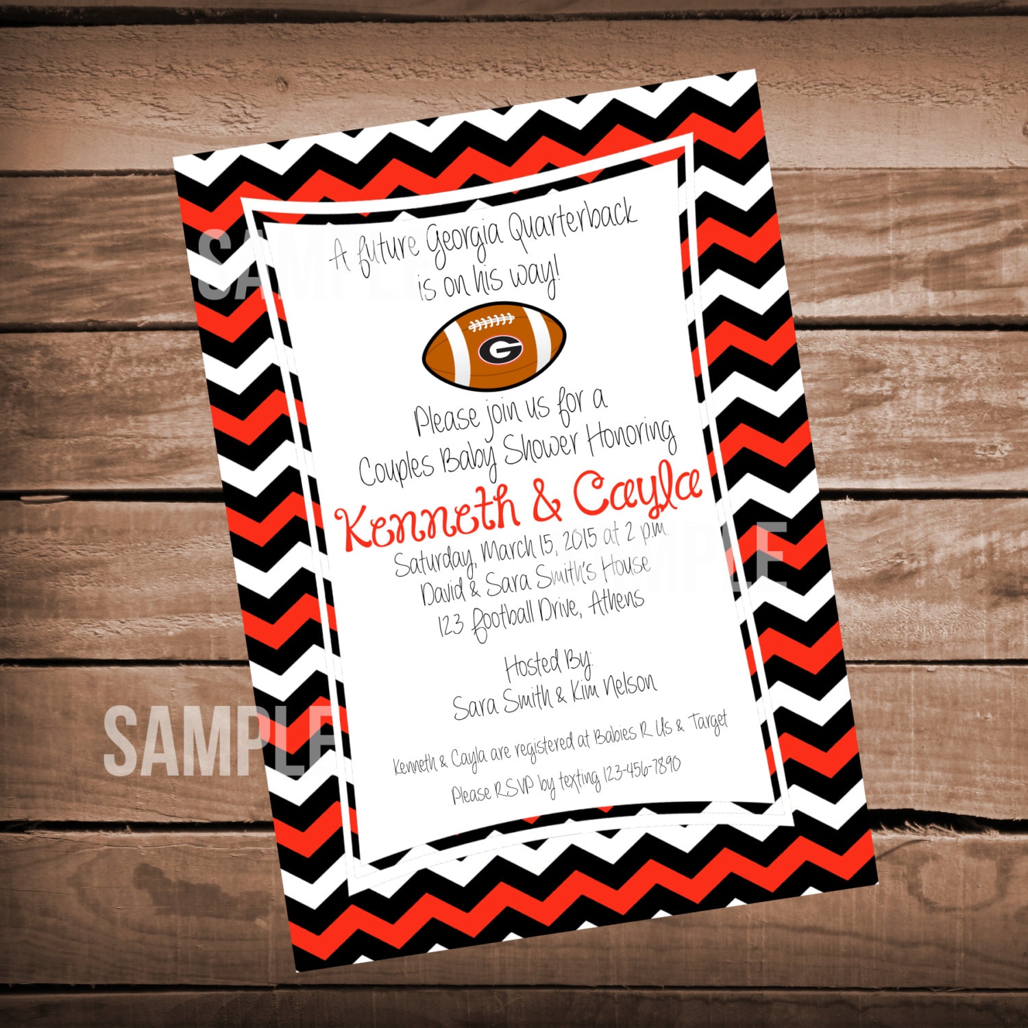 Baby Shower Invitation With Red and Black Etsy