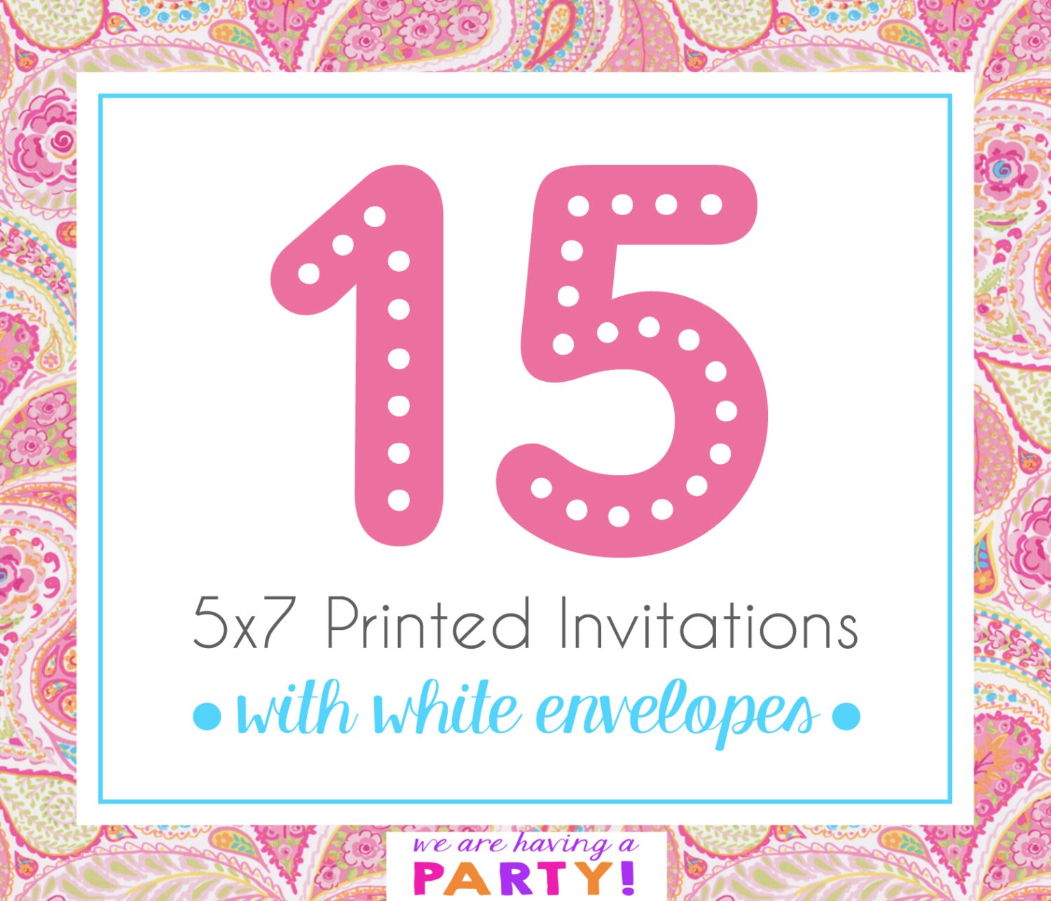 15 5x7 Invitations with White Envelopes Professionally Etsy
