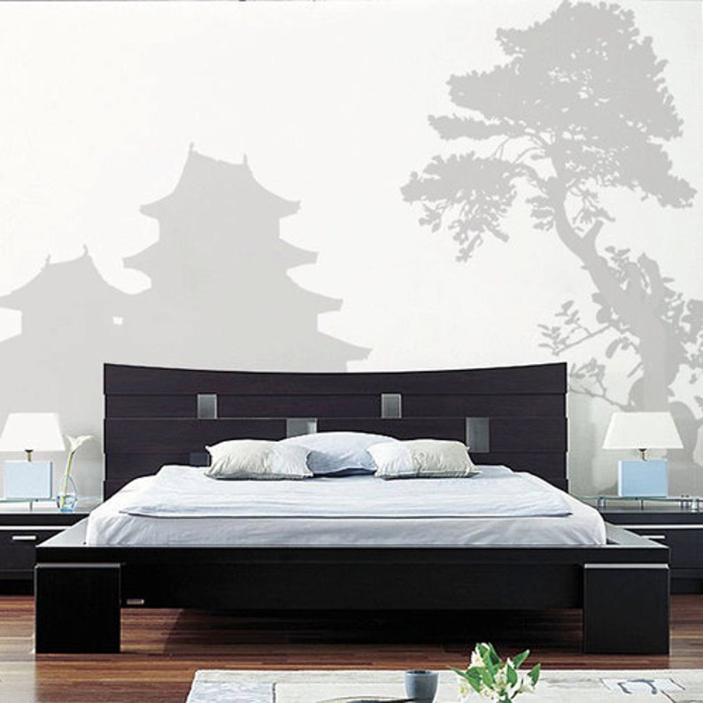 Japanese Landscape Sticker Wall Decal Art Home Deco Vynil Etsy