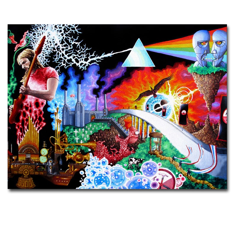 Art Canvas Print Panel Pink Floyd Wall Art Framed home decor | Etsy