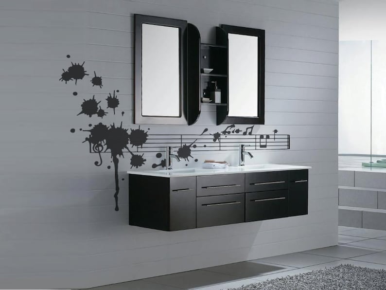 Splattered Stave Sticker Wall Decal Art Home Deco Vynil Living Room Bedroom Office decor Bar