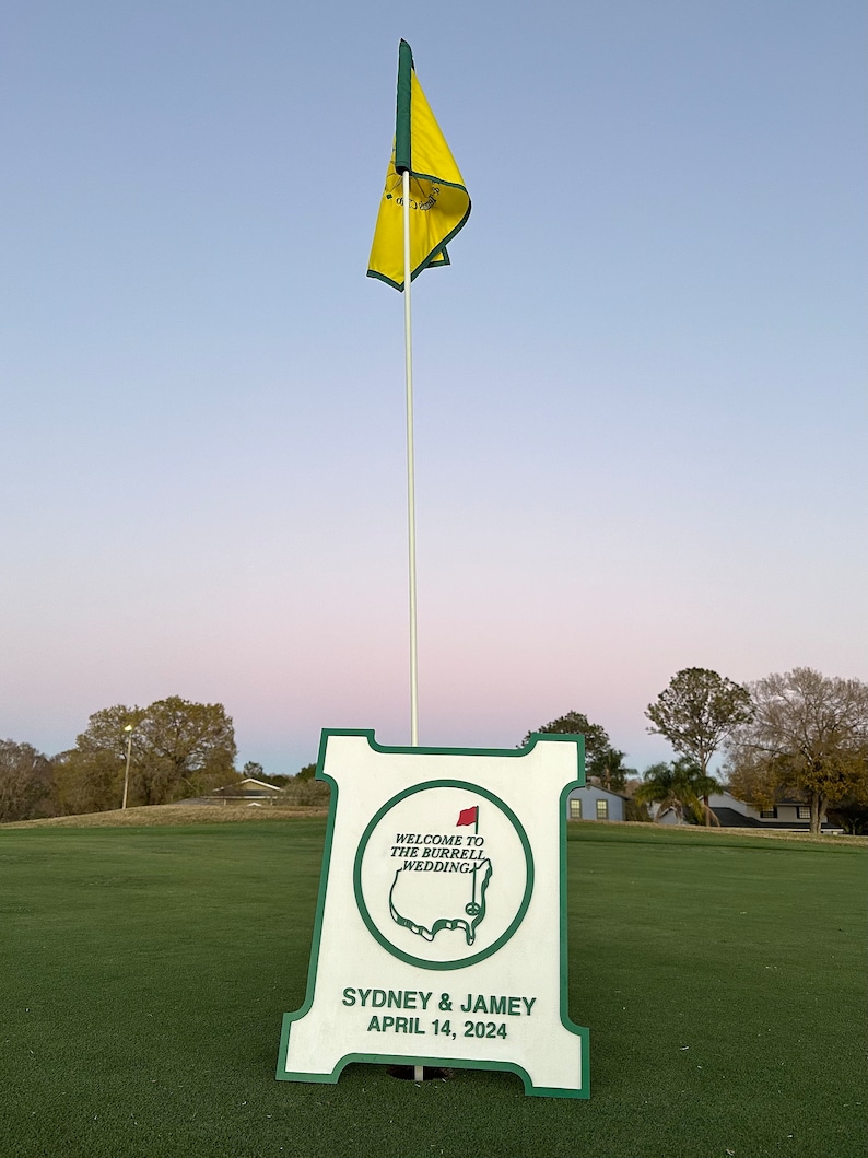 Personalized Golf Course Wedding Sign: Hand-painted Laser Cut Wood ...