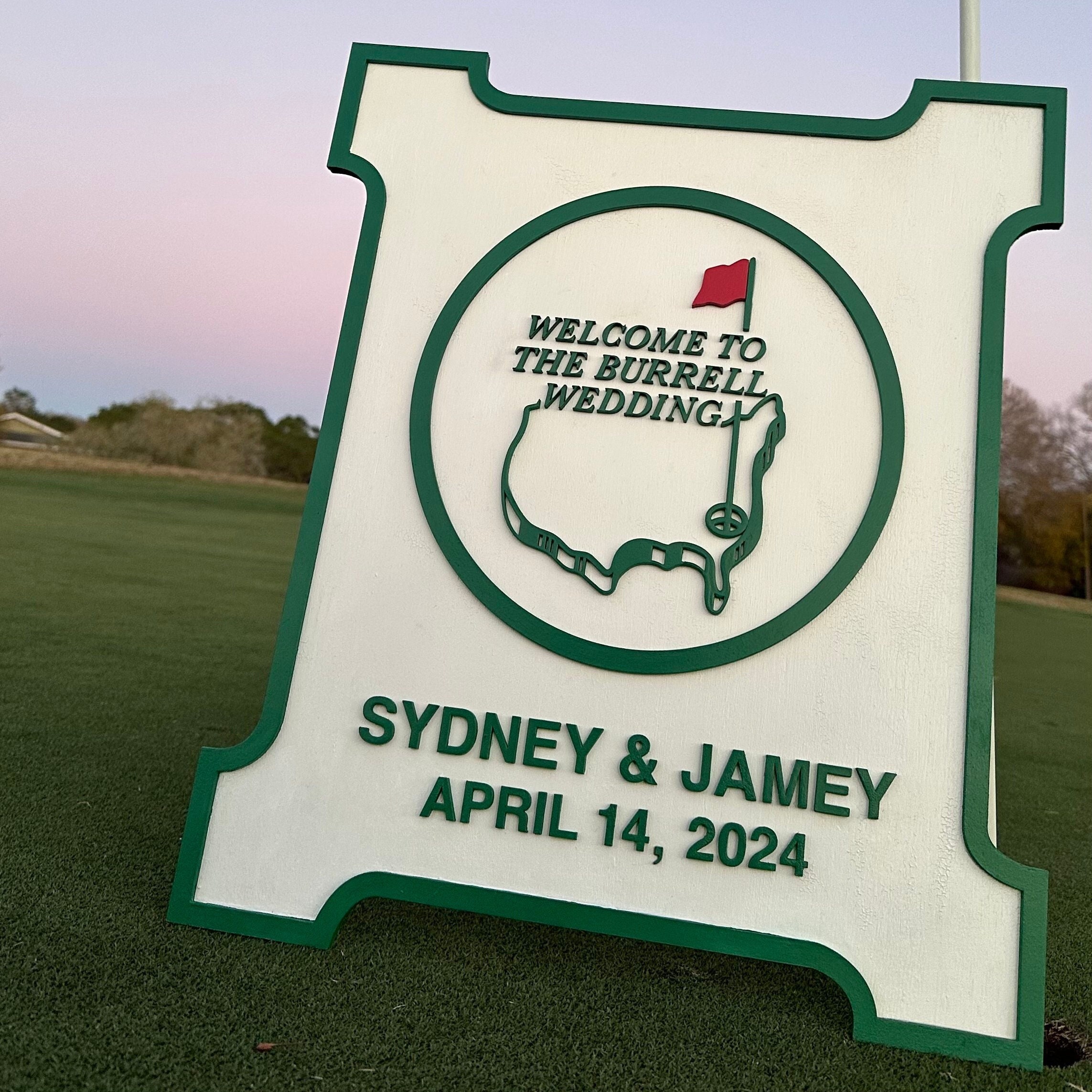 Personalized 3D Golf Course Entrance Sign - Handpainted Wood