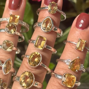 Citrine ring, sterling silver, .925, November Birthstone, Birthstone jewelry, faceted