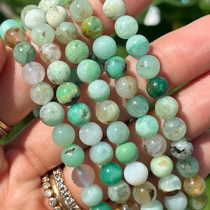 chrysoprase crystal bead bracelet, 6mm
