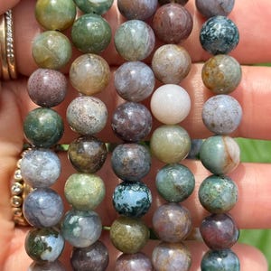 Rainbow Moss Agate Bracelet: Crystal Gemstone Jewelry
