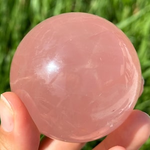 Star rose quartz sphere, crystal sphere, rose quartz sphere