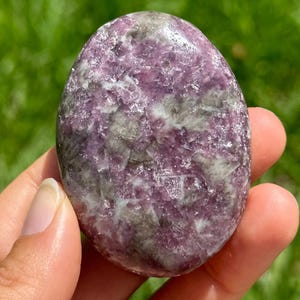 Lepidolite palm stone
