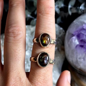 Mexikanischer Feueropal .925 Sterling Silber Ring