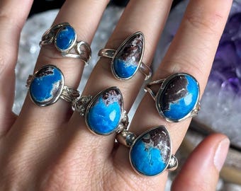 Cavensite ring, .925 Sterling Silver, minimalist, statement, fitted