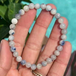 6 mm Dumortierit Quarz Armband: Kristall Stretch Armband