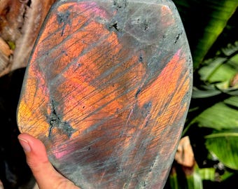 Labradorita Flash en forma libre: piedra curativa de 7 lb