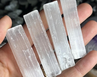 small selenite stick, selenite wand, for crystal cleansing energy clearing