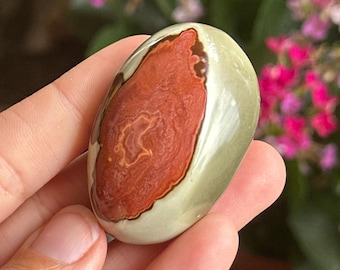 Polychrome jasper palm stone, Polychrome jasper,  desert jasper pebble, large polychrome jasper, pocket stone, worry stone