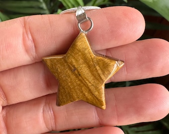 Tiger's Eye Star Necklace: Crystal Gemstone